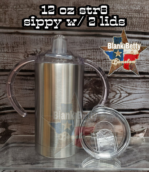 12 Oz. Str8 Duo Sippy (2 lids) straight