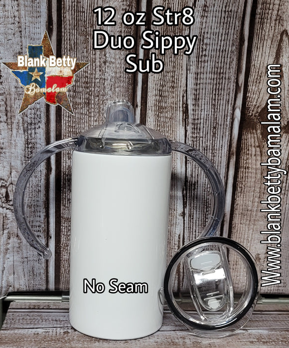 12 oz str8 NO SEAM duo sippy sub 2 lids