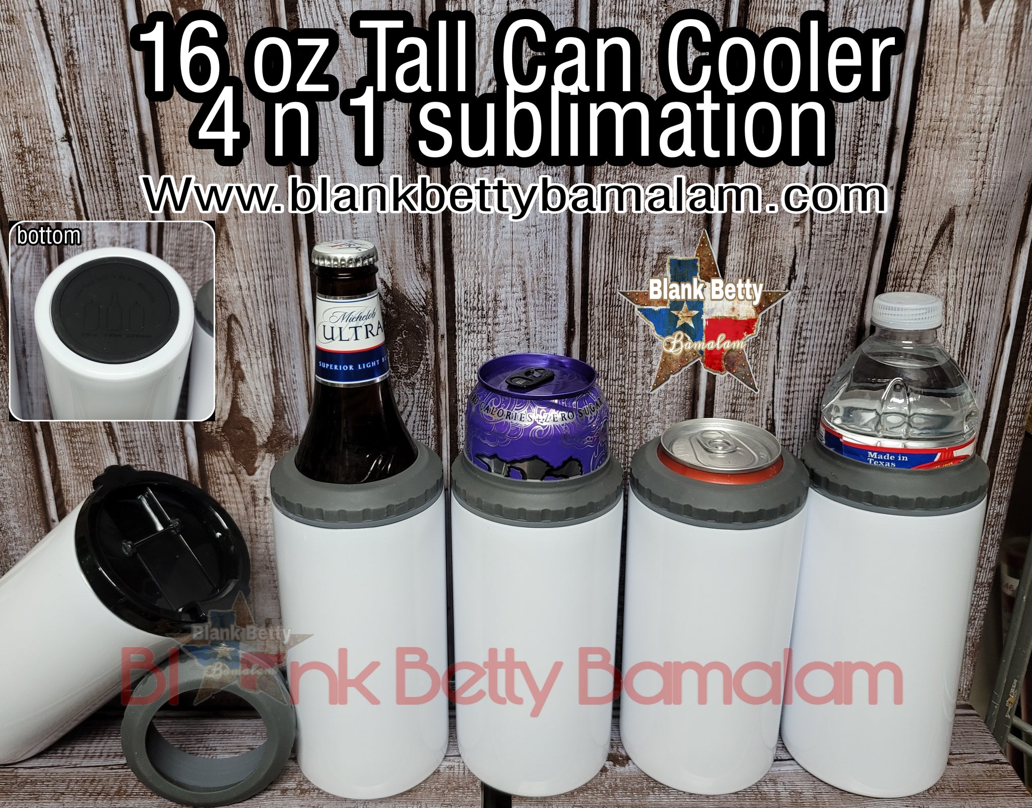 16 oz. 4 in 1 Can Koozie Sublimated