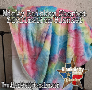 Minky Rainbow Sherbet Sublimation Blanket